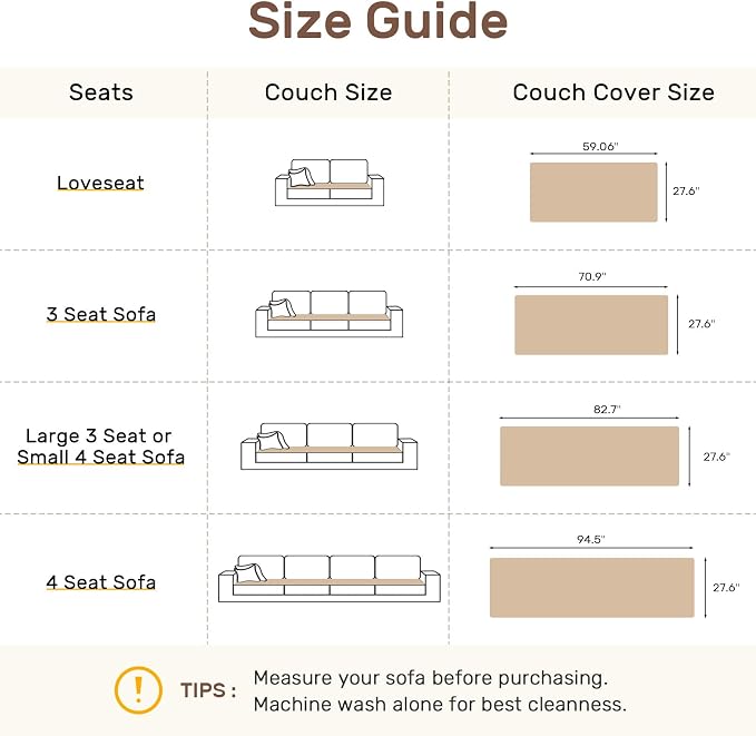 Couch Cover for Dogs, Washable Non Slip Sofa Covers for 3 Cushion Couch Pet Friendly Fuzzy Sofa Protector&Bed Mat for Pets (27.6"x70.9" Beige) - Image 2