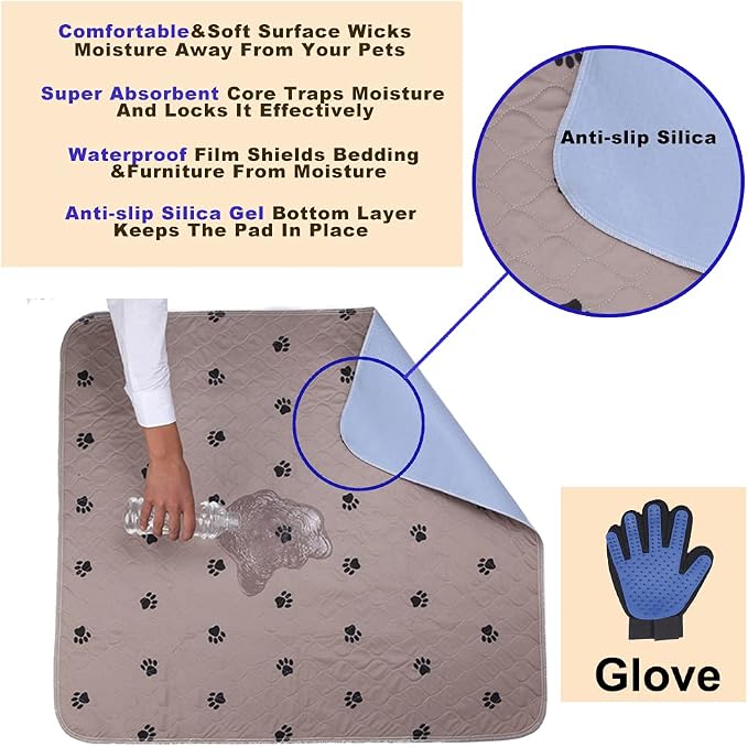 Washable Puppy Pads - Reusable, Super Absorbing, Waterproof Dog Pee Pads for Dog Bed Mat - Image 2