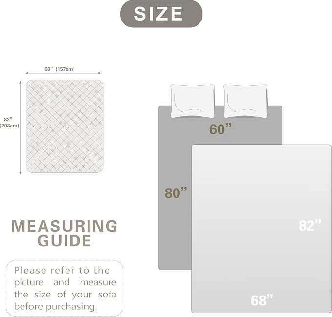 Waterproof Dog Bed Cover, Dog Pad Soft Plush Pet Blanket with Anti-Slip Back for Bed Couch Sofa, Furniture Protector for Small, Medium and Large Dogs and Cats (Light Gray-Bubble, 68"x82") - Image 3