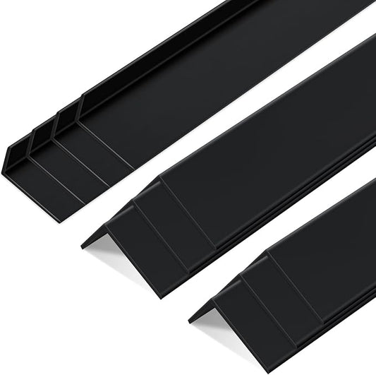 Sasylvia 10 Pcs Wall Corner Protector Guards, 1 x 1/2 x 36 Inches Avoid Scratching Scuffs, Black Vinyl Corner Trim Molding, Ease Install & Cleaning for Door Countertop Furniture Cabinet Protection by Sasylvia