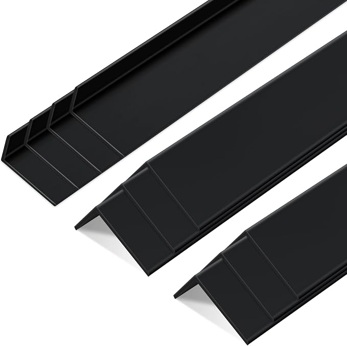 Sasylvia 10 Pcs 2 x 1 x 36 Inches Wall Corner Protector Guards, Avoid Scratching Scuffs, Black Vinyl Corner Trim Molding, Easy Install & Cleaning for Door Countertop Furniture Cabinet Protection by Sasylvia