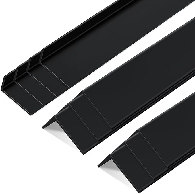Sasylvia 10 Pcs 1 x 1/2 x 48 Inches Wall Corner Protector Guards, Avoid Scratching Scuffs, Black Vinyl Corner Trim Molding, Easy Install & Cleaning for Door Countertop Furniture Cabinet Protection by Sasylvia
