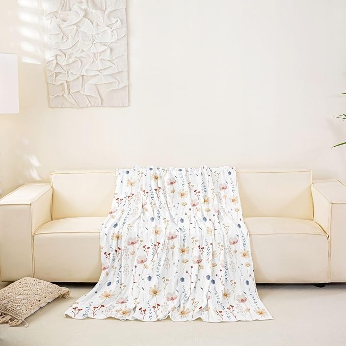 Erosebridal Watercolor Floral Sofa Cover Coral Beige Flower Couch Cover Modern Minimalist White Sofa Protector 71" X 134" Rustic Farmhouse Washable Non Slip Couch Protector for Pet Cats Kids - Image 6
