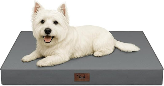 Waterproof Orthopedic Dog Crate Bed for Small Dogs & Cats | Egg Crate Foam, Fits 24x18 Crates, TPU Waterproof Layer, Machine Washable 1680D Oxford Cover, Small Pets Up to 20 lbs by TailStories