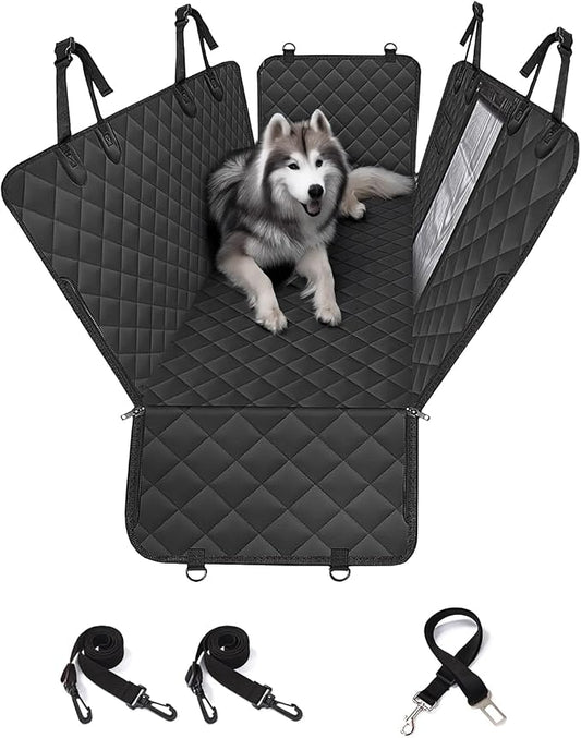 pettycare Dog Car Seat Cover for Back Seat, 600D Heavy Duty Waterproof & Scratch-Resistant for Car with Side Flap, Pet Back Seat Covers for Car with Seatbelt Black. by Pettycare