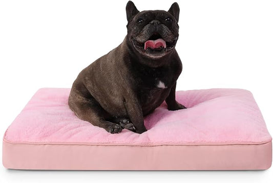NUPIDA Waterproof Medium Dog Bed for Crate with Washable Cover, 29x18, Pink | TPU Waterproof Layer, Easy Clean Cover, Soft Plush Surface, Durable Oxford fabric, Non-Slip Bottom, For Medium Breeds ≤30lbs by NUPIDAPet%E2%80%99sHome