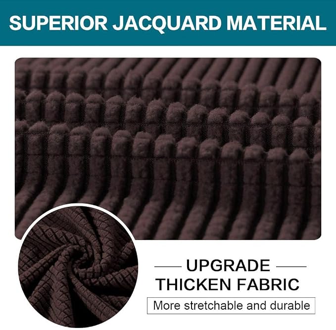 Turquoize 3 Piece Sofa Covers For 2 Cushion Couch Sofa Slipcover Soft Couch Cover For Dogs-Washable Sofa Furniture Covers With 2 Individual Cushion Covers, Feature Thick Fabric (2 Cushion Sofa, Brown) - Image 3