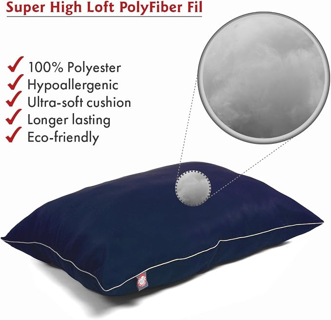 Majestic Pet Rectangle Medium Dog Bed Washable – Non Slip Comfy Pet Bed – Dog Crate Bed Super Value Pillow Dog Bed – Dog Kennel Bed for Sleeping - Dog Bed Medium Breed 35 x 28 Inch – Solid Blue - Image 3