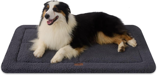 Joydeco Low Profile Dog Crate Mat Reversible Bed Pad, Washable Dog Pad Mat with Ultra Soft Fleece, Compact Design Kennel Beds Mats for Extra-Large Medium Small Pets, 41" x 28" Dark Gray by JOYDECO