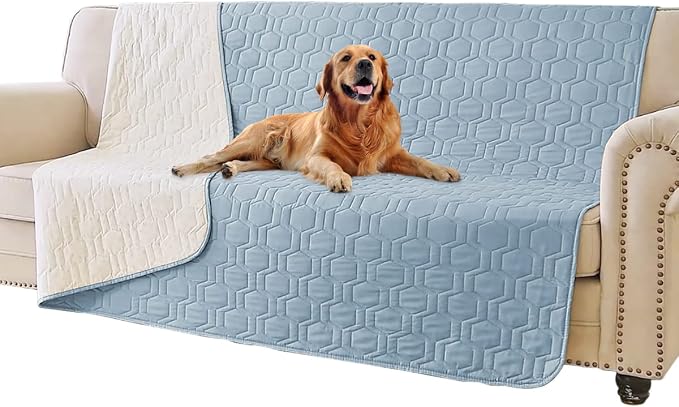 Tcksstex Waterproof and Anti-Slip Dog Bed Cover and Pet Blanket Sofa Pet Bed Mat ，car Incontinence Mattress Protectors Furniture Couch Cover for Most Cats Dogs, Pets（52x82-Stoneblue） by TcksstexFauxFurDogBedCover