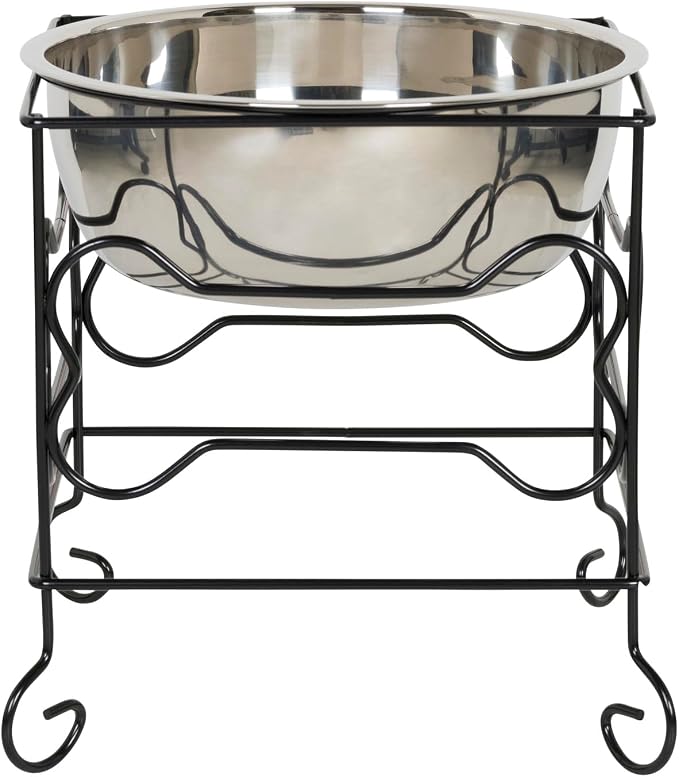 YML Wrought Iron Stand with Stainless Steel Dog Bowl, Large - Image 2