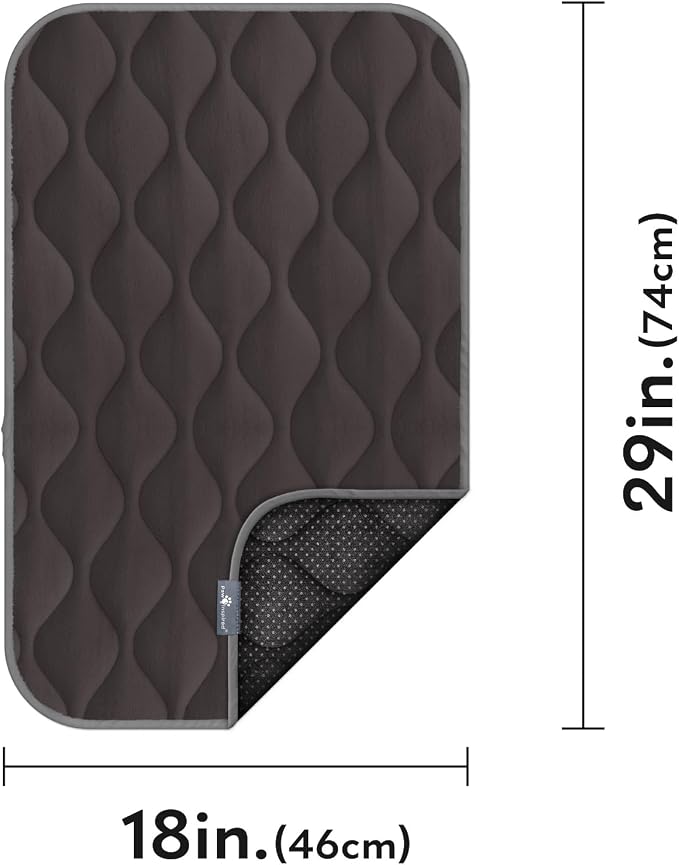 Paw Inspired Washable Padded Crate Mats for Dogs, Gray, 29x18 Inch | Fits 30-inch Kennels, Leakproof, Waterproof Bottom, Plush Dog Pad, Pet Bed - Image 2