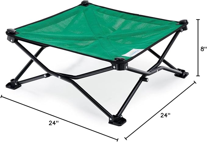Coolaroo On-The-Go Elevated Dog Bed - Foldable Pop-Up Travel Dog Bed with Breathable, Moisture-Resistant Fabric, Carry Bag Included, Lightweight & Portable, Emerald Green, Standard - Image 7