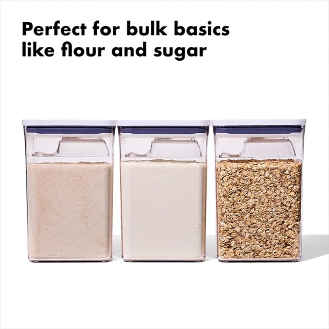 OXO New Good Grips 6‑Piece POP Container Bulk Set, Stackable with Attached ½ Cup Scoops, Panty Organization and Storage - Image 2