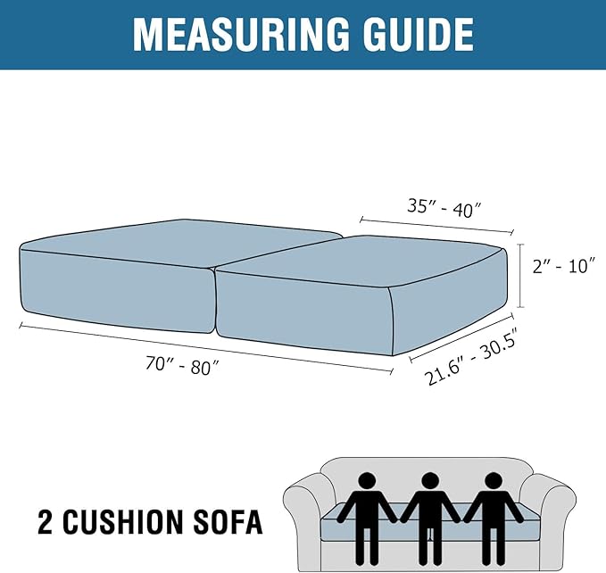 H.VERSAILTEX Velvet Stretch Couch Cushion Cover Plush Cushion Slipcover for Chair Loveseat Sofa Cushion Furniture Protector Seat Cushion Sofa Cover (2 Piece Large Sofa Cushion Covers, Taupe Striped) - Image 2