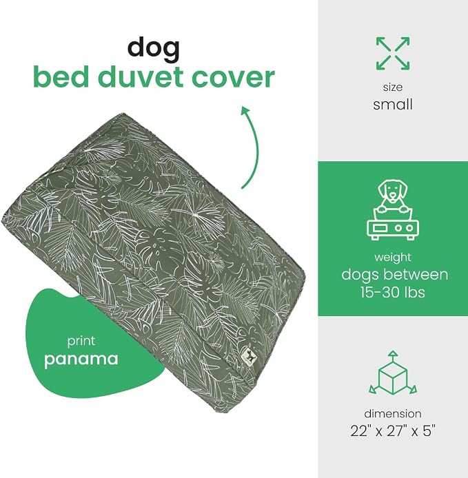 Molly Mutt Panama Dog Bed Duvet Cover, 100% Cotton Canvas Cover for Dog, Puppy, or Cat Bed, Durable, Washable, and Free of Harmful Chemicals, Small, 22"x27"x5" - Image 2