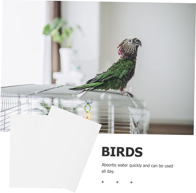KESYOO 100pcs Bird Cage Liner Disposable Absorbent Liners for Parrot Cages Moisture-Resistant Clean-up Fecal Pads for Birdcage Care - Image 5