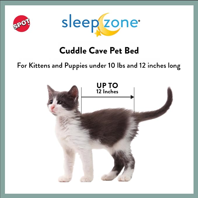 SPOT Sleep Zone Cuddle Cave - Cat Cave Bed for Indoor Cats and Mini Dogs, Durable, Comfortable, Washable for Kittens and Puppies Under 10 lbs and 12 inches Long, Corduroy Brown - Image 2