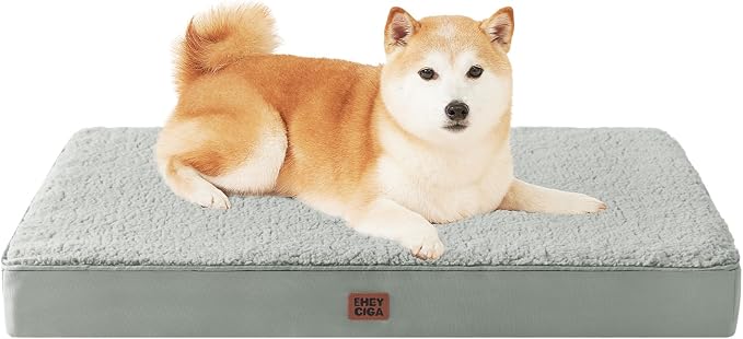 EHEYCIGA Orthopedic Dog Bed Large with Removable Washable Cover, 36x27 | Egg Crate Foam Support, Durable Oxford fabric, Non-Slip Bottom, Machine Washable, Soft Waterproof Plush Pet Bed Mat For Crate by EHEYCIGA