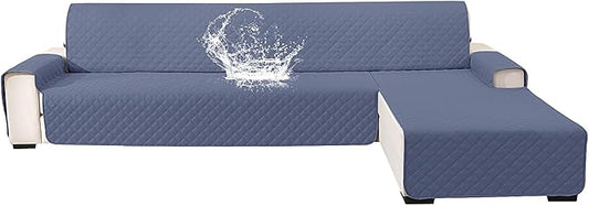 Waterproof Sectional Couch Covers for Dogs, Reversible L Shaped Couch Cover, Chaise Lounge Cover for Sectional Sofa, Sofa Covers Washable Sectional for Pets Dog Cat (Small, Greyish Blue) by CYCMACOHOME