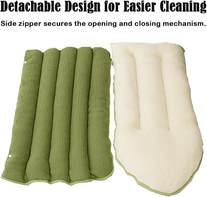 Removable and Washable Winter Closed-Off Cat Bed, Warm Cat Bed for Winter, Cotton Soft Pet Nest for Cats, Warm Cave Nest Sleeping Puppy for Cats & Small Dogs (White, Small) - Image 4