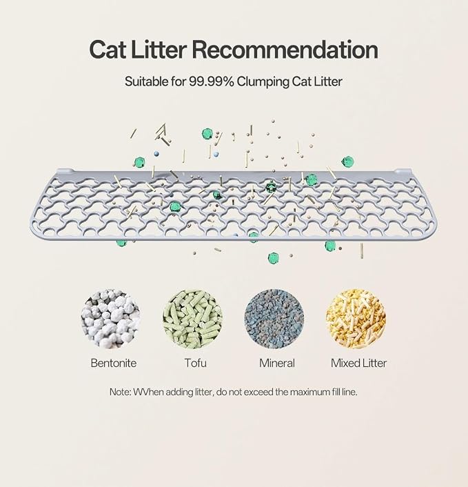 UBPET Self Cleaning Cat Litter Box, XXXL Automatic Litter Box for Multiple Cats, Weight Sensors Safety Protection, Smart APP Control, Odor Control, Works with Clumping/Bentonite Litter (XX-Large) - Image 8