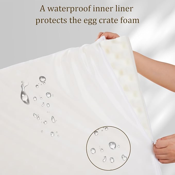 Bedfolks Orthopedic Dog Bed, Waterproof Dog Sofa Bed for Small Dogs & Cats, Egg Foam Pet Couch Bed with Removable Washable Cover and Nonslip Bottom, Navy Blue - Image 4