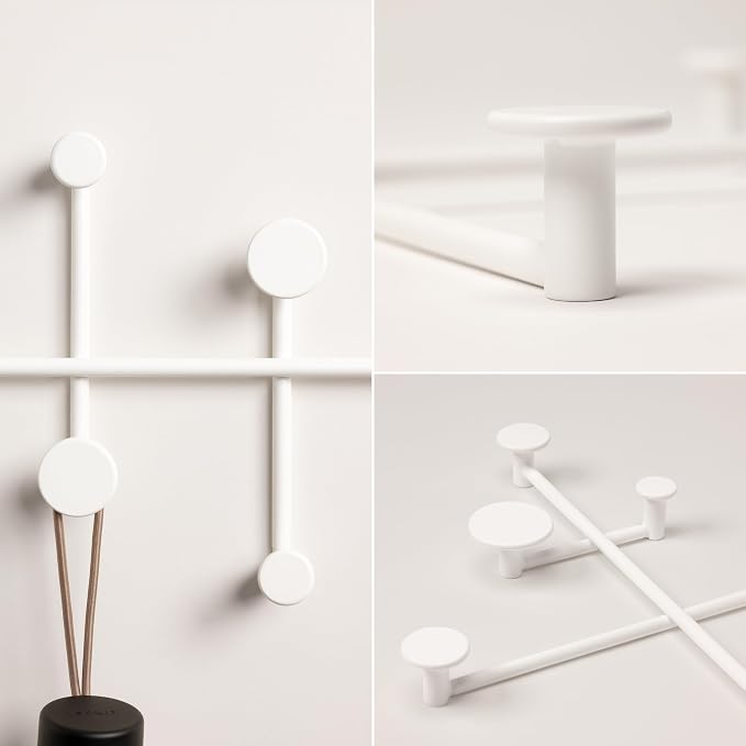Kazai. 'Sval' Wall Wardrobe | Minimalist Coat Hook Design from Berlin | Modern Metal Wall-Mounted Coat Rack/Hooks | White - Image 2