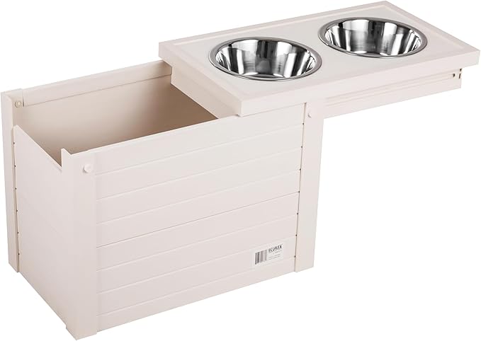 New Age Pet ECOFLEX Piedmont Raised Dog Diner with Food Storage, Elevated Feeding Station for Large Dogs, 2 Stainless Steel Bowls (32 oz ea), Holds 15–20 lbs of Food, 3 Colors, 10-Year Warranty - Image 2