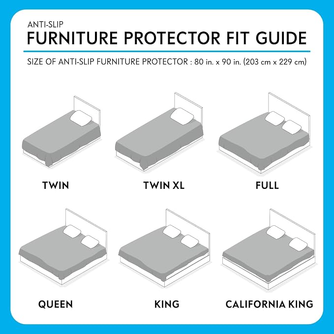 Paw Inspired Non-Slip Couch & Furniture Protector (Anti-Slip, Gray) | Waterproof, Washable Bed & Couch Cover for Dogs, Cats, and Pets, 80x90 Inch Size - Image 5