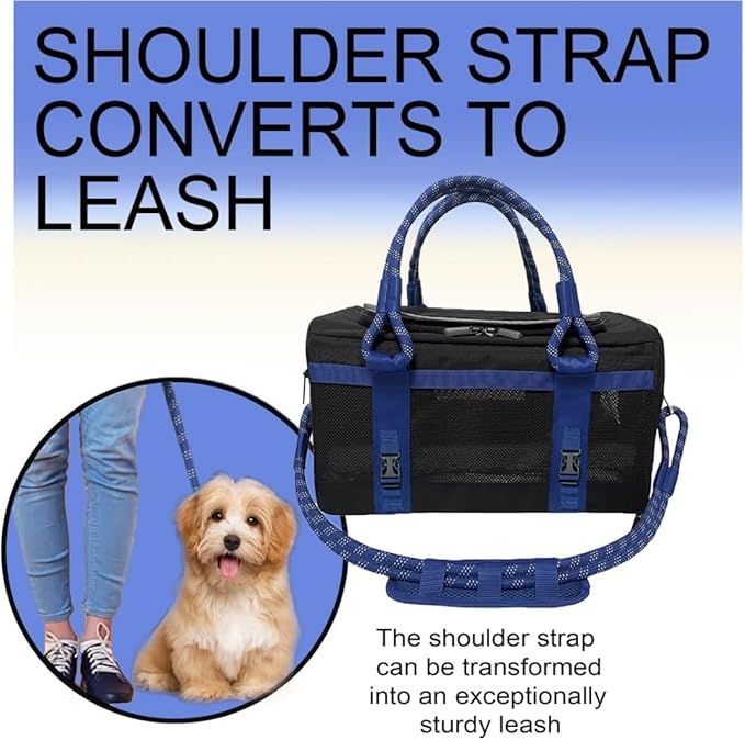Mr. Peanut's WanderWell Series 3 in 1 Airline Compliant Soft Sided Pet Carrier and Car Seat (Deja Blue)