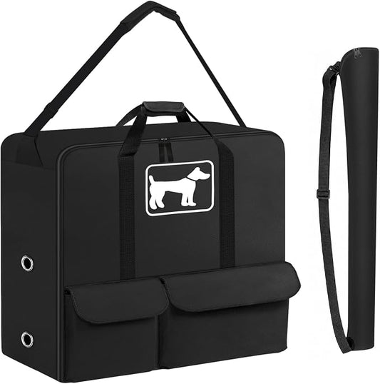 SIRUITON 600D Dog Playpen Storage Bag Fits 24" H 8 Panels &9 Stakes | Suitable for Foldable Exercise Pet Playpen, Dog Fence Travel Bag with Reinforced Double Handles. by SIRUITON