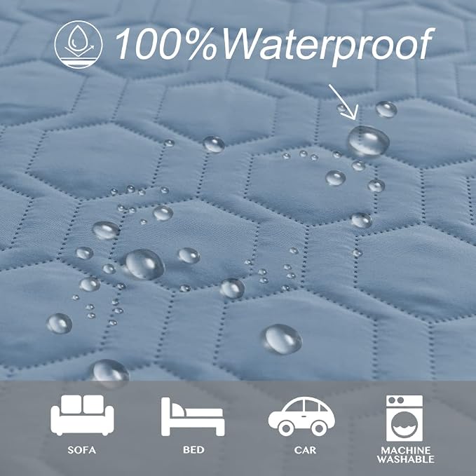 Tcksstex Waterproof and Anti-Slip Dog Bed Cover and Pet Blanket Sofa Pet Bed Mat ，car Incontinence Mattress Protectors Furniture Couch Cover for Most Cats Dogs, Pets （82x82- Stoneblue） - Image 2