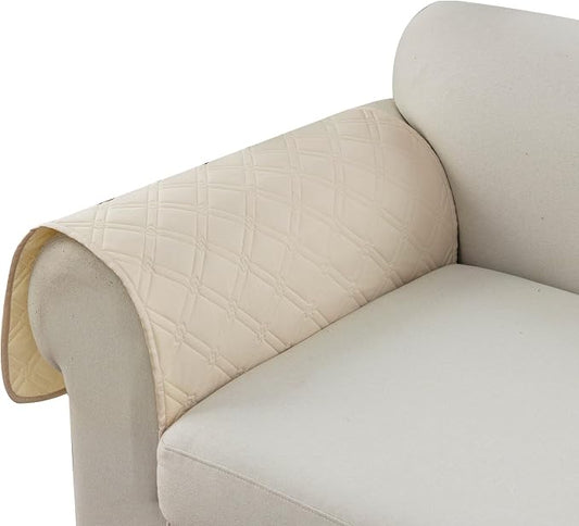Genina Sofa Armrest Cover, Anti-Slip Armchair Slipcovers for Dogs Cats Pet, Water Resistant Couch Arm Cover for Backrest Recliner Loveseat, L Shaped Sofa, 23.6 x 27.5 Inches（2 Pieces） by Genina