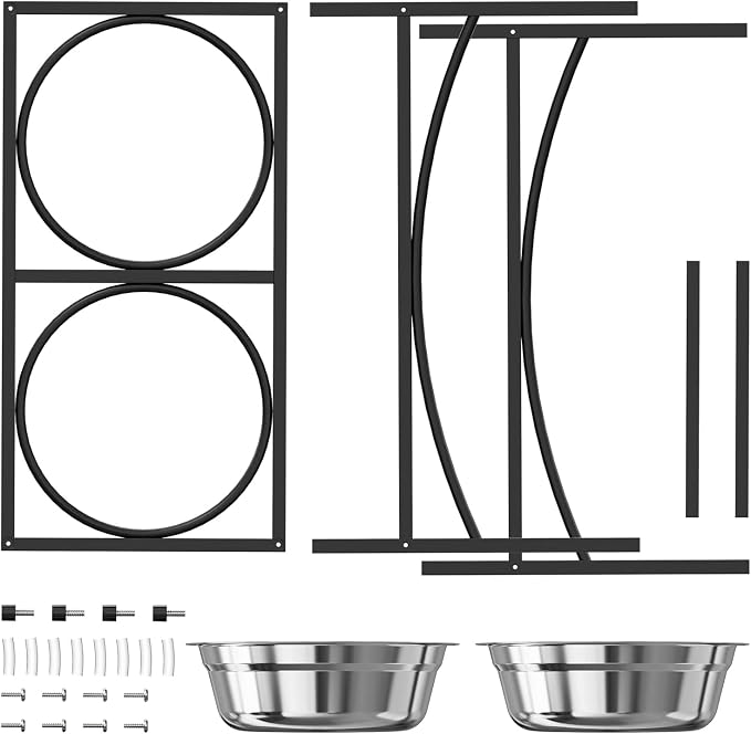 LUEXBOX Dog Bowls, Raised Pet Feeder with Stand, Stainless Steel, 10.5 inch Height, Medium or Large Breeds - Image 4