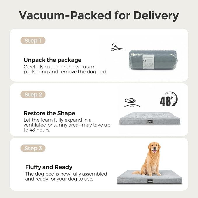 Sytopia Washable Orthopedic Dog Beds, Chew Proof Dog Crate Pad, 42" Orthopedic Tough Dog Mats for Large Dogs, Waterproof and Anti-Slip Bottom – XL - Image 6