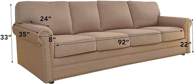 Easy-Going Stretch 4 Seater Oversized Sofa Couch Cover Snow White | 1-Piece Extra X-large Sofa Cover Furniture Protector Couch Soft with Bottom for Kids, Spandex Jacquard - Image 5