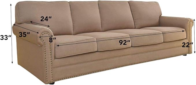 Easy-Going Stretch 4 Seater Oversized Sofa Couch Cover Greyish Green | 1-Piece Extra X-large Sofa Cover Furniture Protector Couch Soft with Bottom for Kids, Spandex Jacquard - Image 5