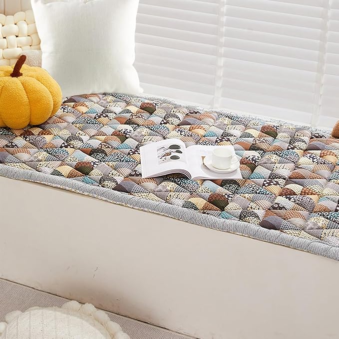 Garden Chic Cotton Protective Couch Cover, Plaid Square Pet Mat, Machine Washable & Non-Slip, Sofa Cover for Most Cats Dogs, Pets (Grey, 23.6*70.9inch) - Image 6