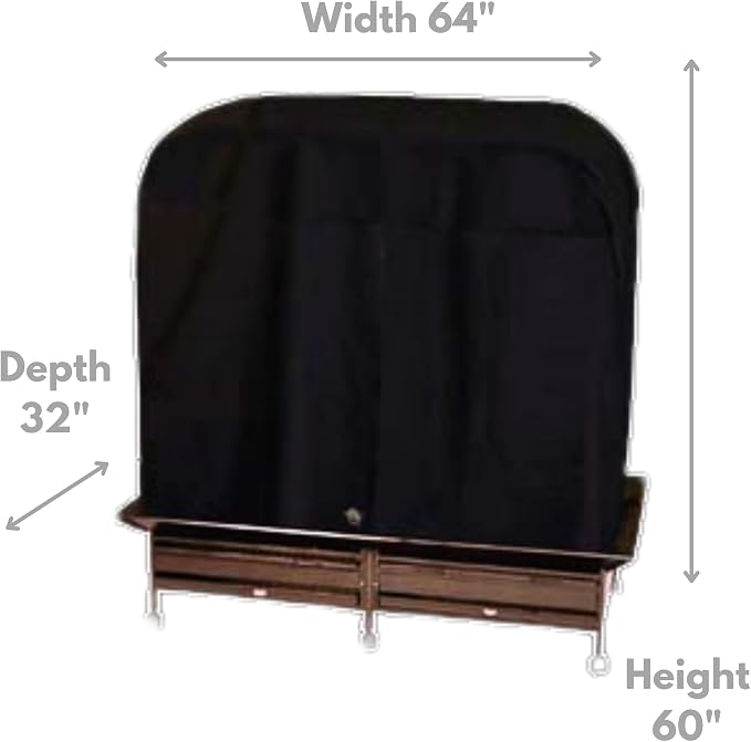 Cozzzy Covers Model 6432 MD Universal Cage Cover 60" H Poly-Cotton Black for Side-by-Side Bird Cages 64" W x 32" D for Large Birds Sleep and Light Reduction - Image 3
