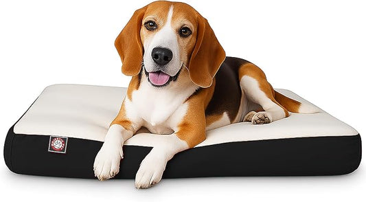Majestic Pet 34x24x3 Inch Black Orthopedic Memory Foam Rectangle Dog Bed – Medium Size Crate Dog Bed for Dogs with Joint Pain, Arthritis – Durable Pet Mattress with Egg Crate Foam, Washable Cover by MajesticPet