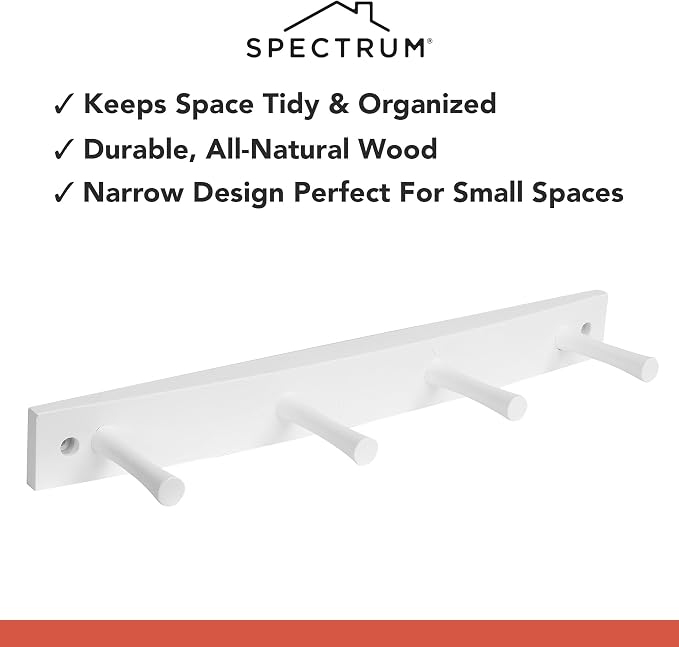 Spectrum Diversified 4 Peg Rack Finish: White (Pack of 6) - Image 3