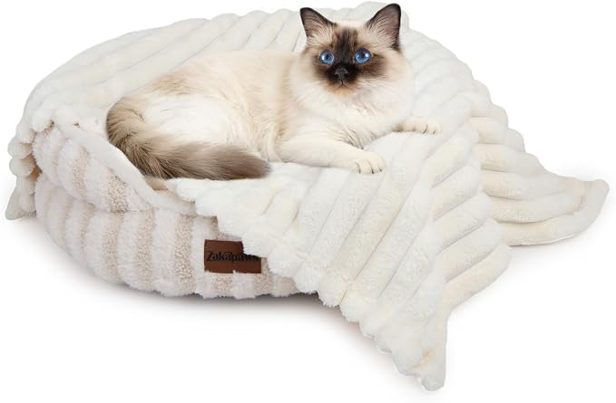 Dog Blanket Pet Blanket - Puppy Blanket for Bed, Luxury Plush Washable Dogs Blankets for Furniture Protection, Super Soft Calming Pet Blanket for Indoors (Cream, 25"x35") by ZAKAPAWS
