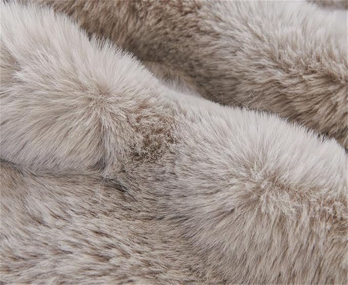 Plush Recliner Slipcover Home Faux Fur Fluffy Recliner Chair Slipcover Non Slip Back Fuzzy Fluffy Reclining Couch Cover Soft Comfort Sofa Slipcover Washable Furniture Protector (Light Gray) - Image 4
