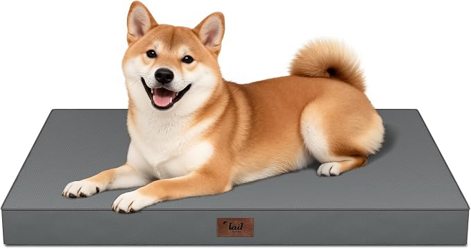 Outdoor Waterproof Orthopedic Dog Bed for Medium Size Dogs | Egg Crate Foam for Joint Support, Fits 36x23 Crates, TPU Waterproof Layer, Machine Washable 1680D Oxford Cover, Up to 50 lbs by TailStories