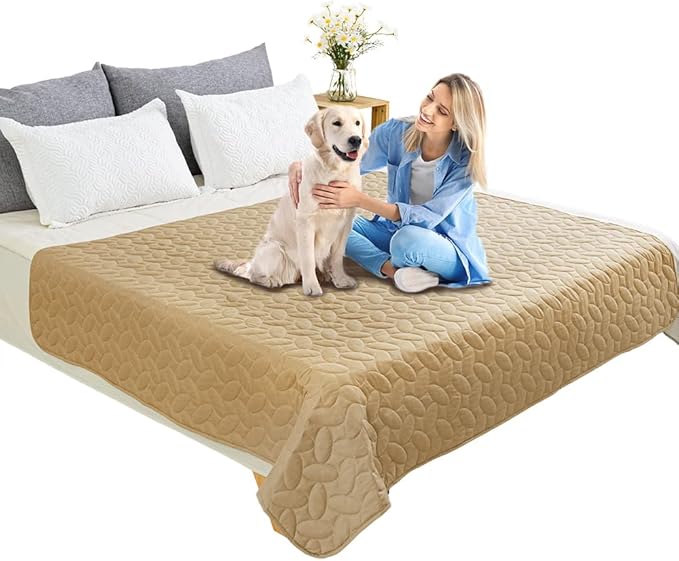Ameritex Pet Bed Cover Dog Bed Blanket for Sofa and Furniture Waterproof New Pattern Design (68x82 Inch, Sand) - Image 2