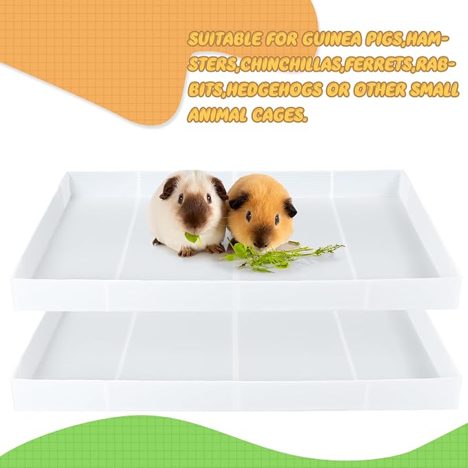 Wenqik 2 Pcs Guinea Pig Cage Liner Corrugated Plastic Cage Liner Base 2 x 4 Panel Size Guinea Pig Cage Bottom for Small Animals Hedgehogs Rabbits Cages Tray, 55 x 27 Inch(White) - Image 2