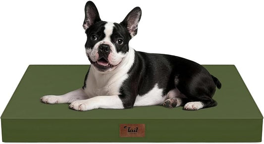 Orthopedic Waterproof Dog Bed for Small Dogs and Cats | Egg Crate Foam for Joint Support, Fits 30x19 Crates, TPU Waterproof Layer, Machine Washable 1680D Oxford Cover, Up to 30 lbs by TailStories