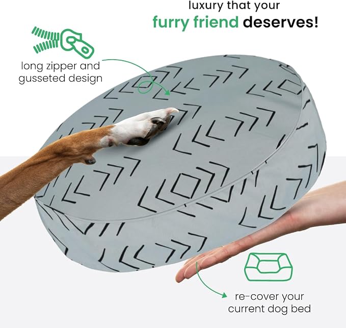 Molly Mutt Medium to Large Dog Bed Cover - Reflections Print - Measures 36” x 5’’ - 100% Cotton - Durable - Breathable - Sustainable - Machine Washable Dog Bed Cover - Image 5