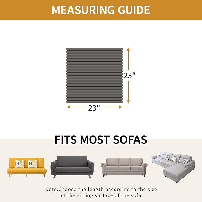 Deep Dream Couch Armrest Covers for Sofa, Soft Faux Fur Waterproof Couch Arm Covers Set of 2, Washable Recliner Chair Arm Cover Protector (Grey, 23" x 23" 2 Pack) - Image 2